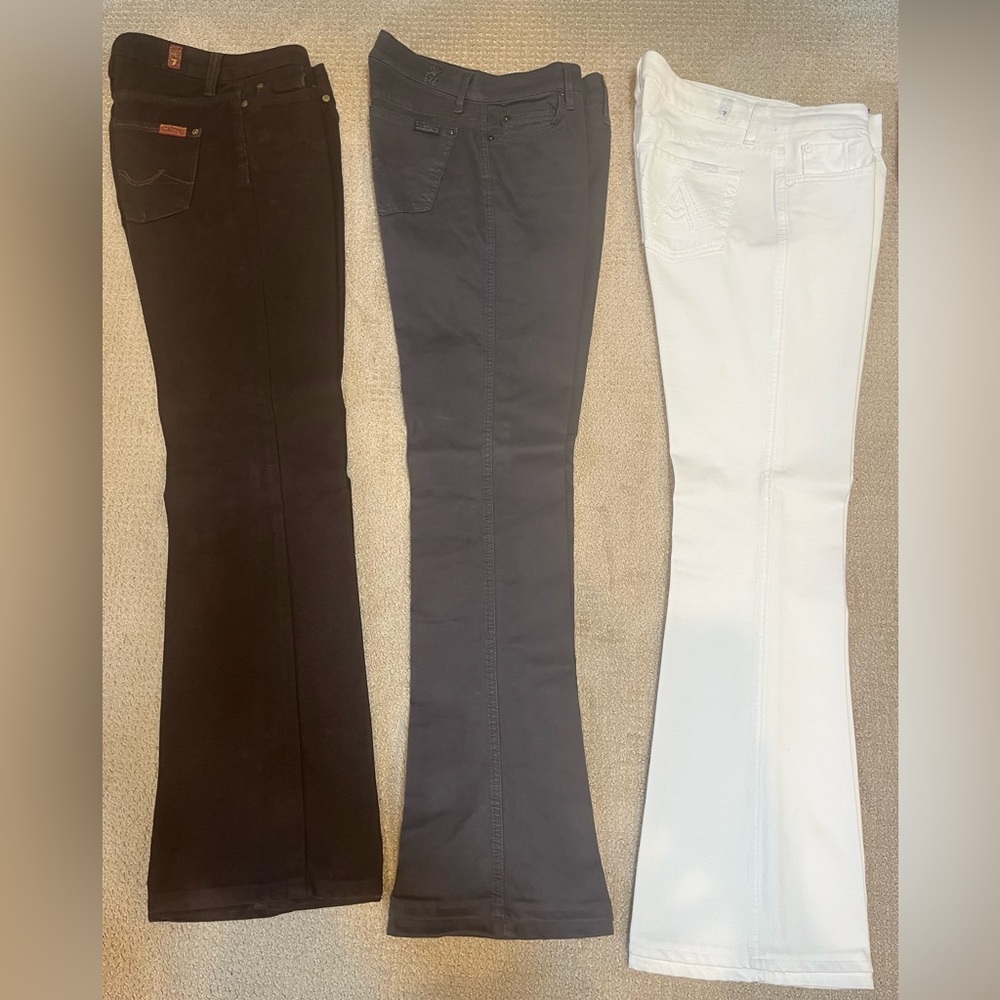 7 For All Mankind Bootcut Jeans size 26. Brown, White and Grey